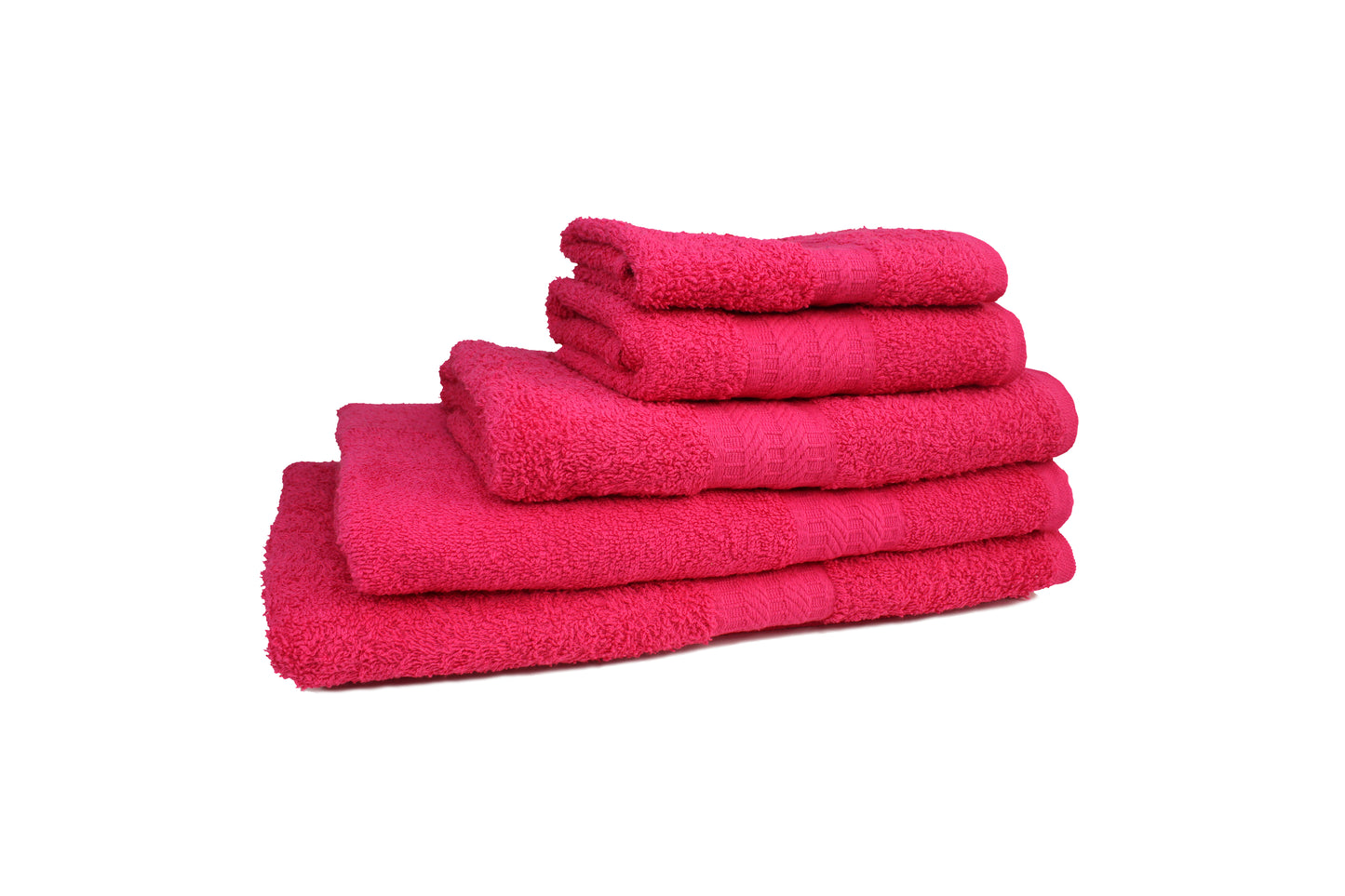 Combo de toallas Azalea Pink incluye una de playa, semi playa, de baño, de manos y facial, color rosa