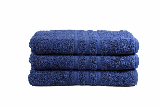 Toalla Dundee Tamaño Playa Color Azul Marino Combo de Tres Unidades - Faxel
