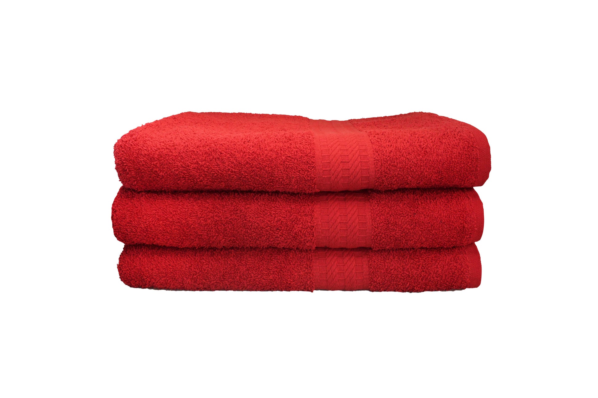 Tres toallas navideñas rojas de playa sobre arena