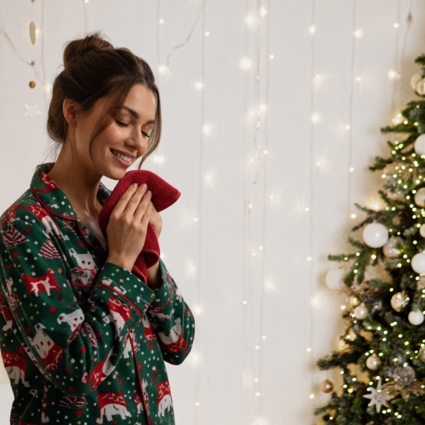 Toalla Dundee Navideña - 3 unidades Rojo (hacer clic para ver todos los tamaños)