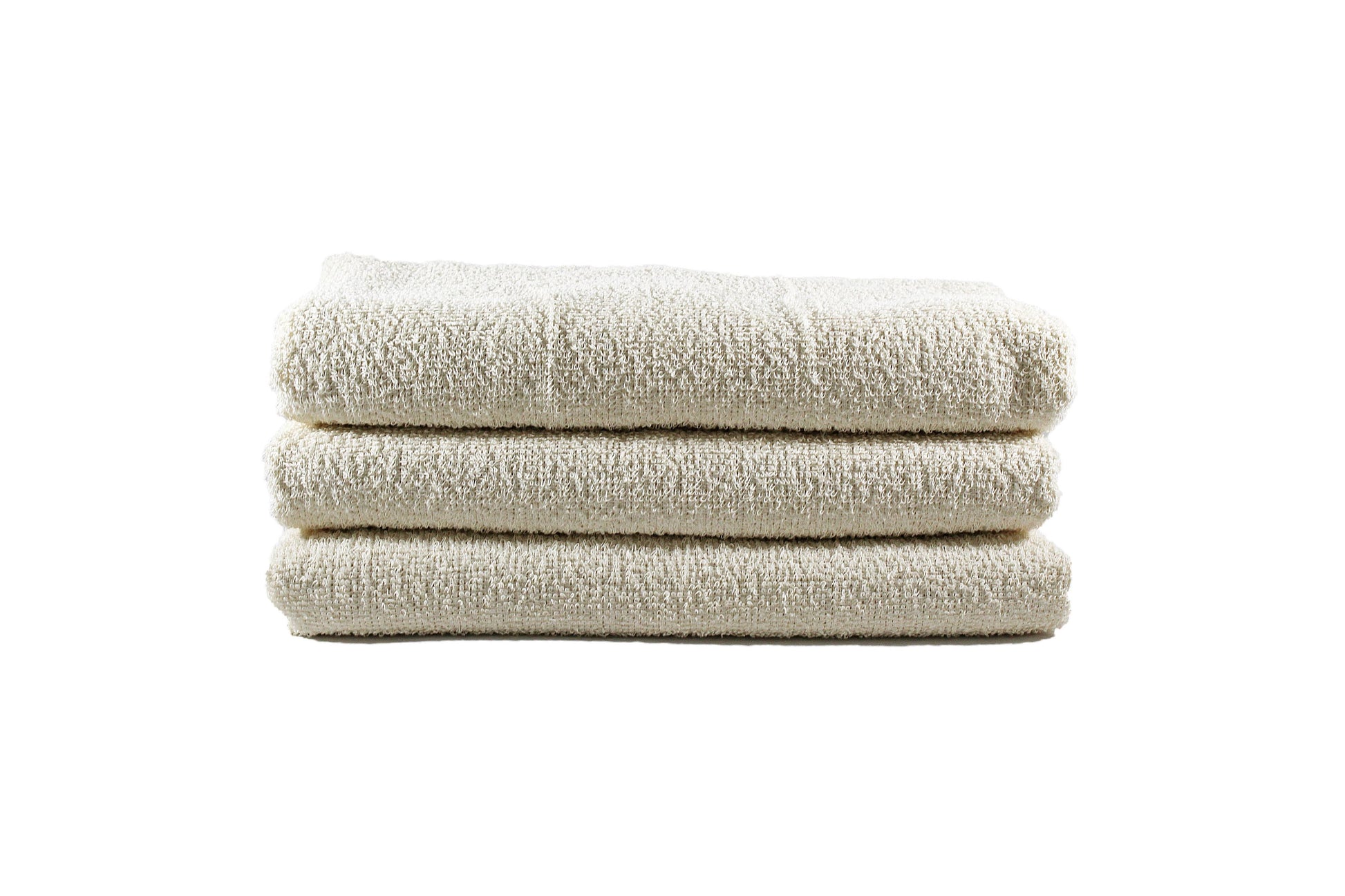 Set de tres trapeadores naturales sobre fondo blanco