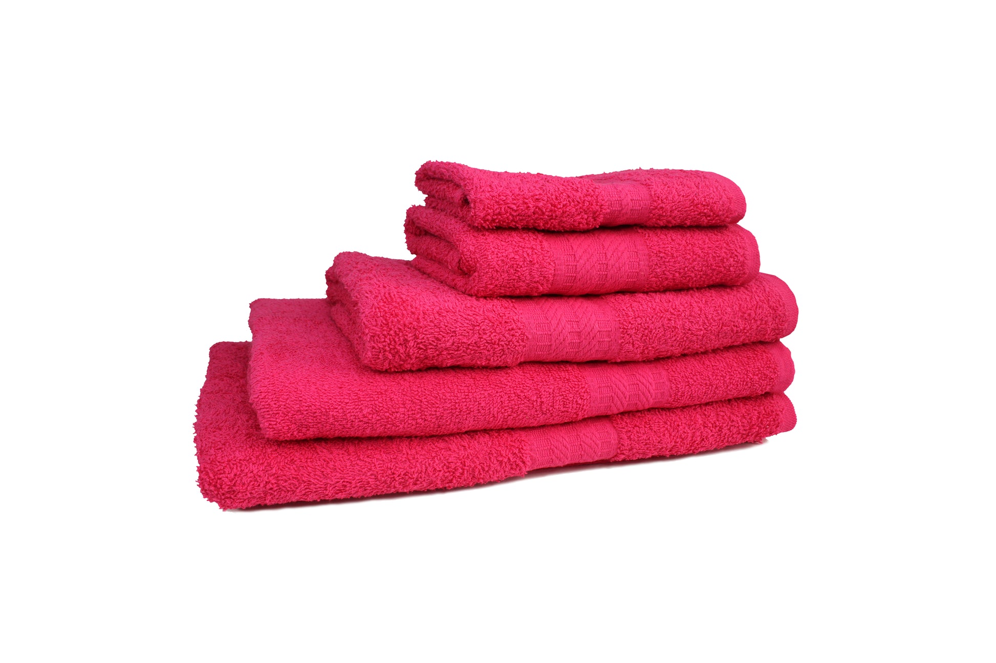 Combo de toallas Azalea Pink incluye una de playa, semi playa, de baño, de manos y facial, color rosa