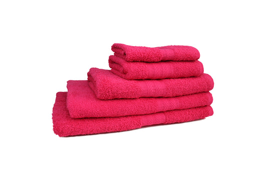 Combo de toallas Azalea Pink incluye una de playa, semi playa, de baño, de manos y facial, color rosa