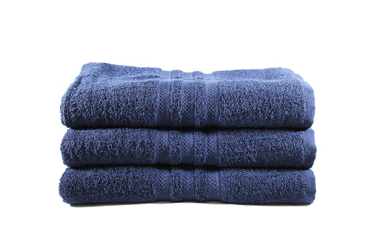 Toalla Klassik Tamaño Playa Color Navy Combo de Tres Unidades - Faxel