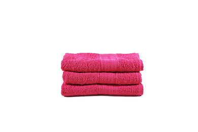 Toalla Natural Tamaño Manos Color Azalea Pink Combo de Tres Unidades - Faxel