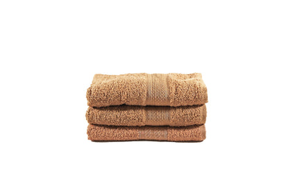 Toalla Natural Tamaño Manos Color Cocoa Combo de Tres Unidades - Faxel
