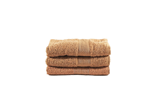 Toalla Natural Tamaño Manos Color Cocoa Combo de Tres Unidades - Faxel