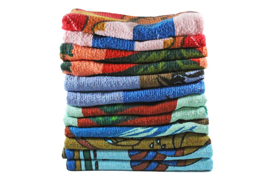 Toalla Tikal Tamaño Baño Estampada Combo de Doce Unidades - Faxel