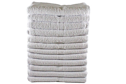 Toalla Unica Tamaño Baño Color Blanco Combo de Doce Unidades - Faxel