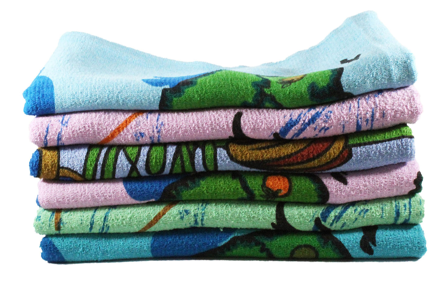 Toalla Unica Tamaño Baño Estampada Combo de Seis Unidades - Faxel