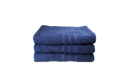 Toalla Dundee Tamaño Baño Color Azul Marino Combo de Tres Unidades - Faxel