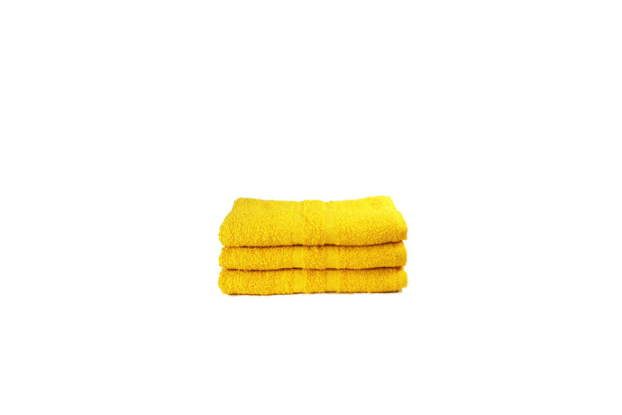 Toalla Dundee Tamaño Facial Color Amarilla Combo de Tres Unidades - Faxel