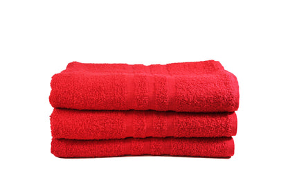 Toalla Dundee Tamaño Semiplaya Color Roja Combo de Tres Unidades - Faxel