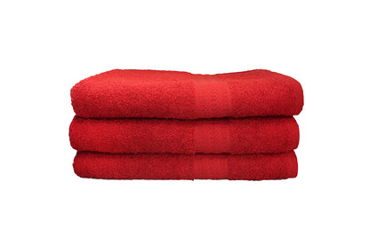 Toalla Natural Tamaño Playa Color Roja Combo de Tres Unidades - Faxel