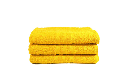 Toalla Dundee Tamaño Baño Color Amarilla Combo de Tres Unidades - Faxel