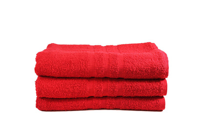 Toalla Dundee Tamaño Semiplaya Color Roja Combo de Tres Unidades - Faxel